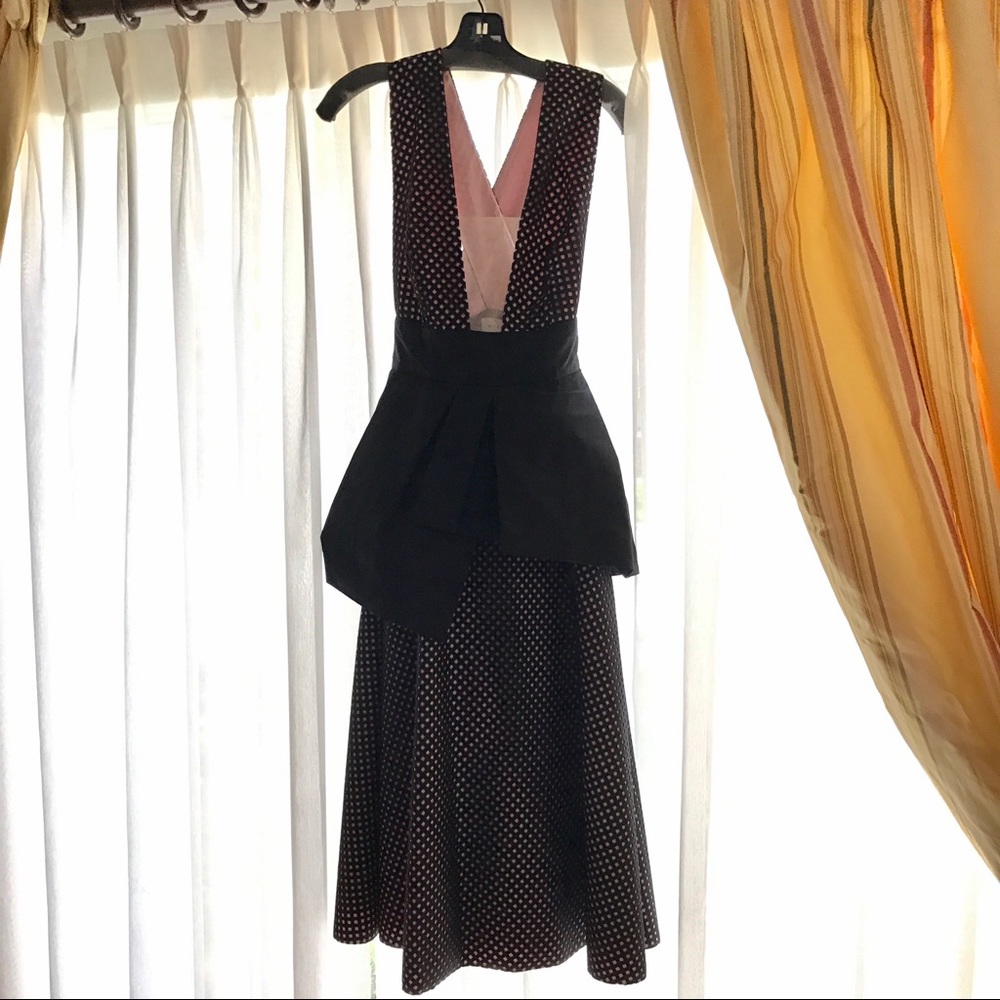 Rare Milly Evening Waffle Silk Peplum Dress $1100
